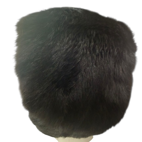 Vintage Joseph Magnin Black Mink Fur Hooded Hat with Ribbon Ties lining Chic main image 6